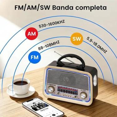 Imagem de Radio am fm usb bluetooth retro kapbom ka 3199