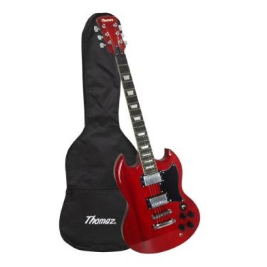 Imagem de Kit Guitarra Elétrica SG TEG 340 Vermelho com Capa Thomaz