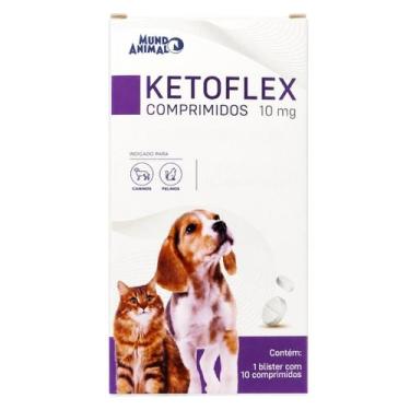 Imagem de Ketoflex 10mg C/ 10 Comprimidos P/ Cães-Gatos - Mundo Animal