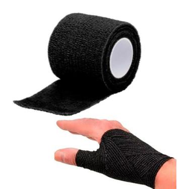 Imagem de Fita Elástica Bandagem Esportiva Estilo Boleiro Tam. 5x 4,5mts, Preto