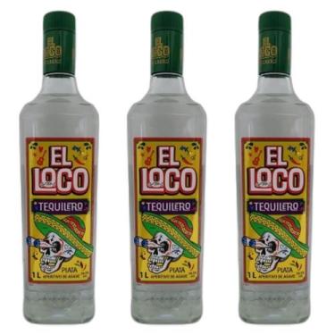 Imagem de Kit 03 Tequila Tequilero El Loco Prata 1l Garrafa - Tequileiro