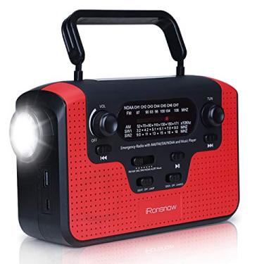 Imagem de Rádio solar de emergência AM/FM/SW/NOAA de 2300 mAh, rádio meteorológico de alerta NOAA real com alarme SOS, alto-falante de cartão TF, lanterna LED e lâmpada de leitura, carregador de telefone para