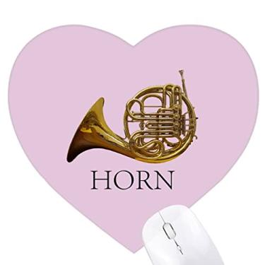 Imagem de Mouse pad de borracha para jogos de escritório com instrumento clássico musical tocando chifre coração