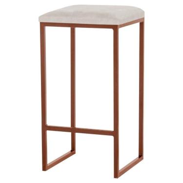 Imagem de Banqueta Billie Base Bronze Suede Bege Gran Belo