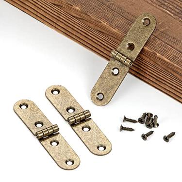 Imagem de YCSJ 20 peças de bronze antigo caixa de joias dobradiças para caixa de madeira, bronze antigo pequenas dobradiças para artesanato artesanal (20, bronze antigo)