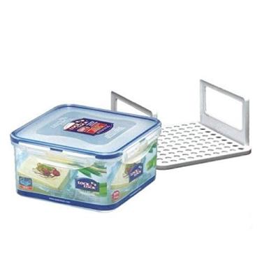 Imagem de Pote Porta Queijo Queijeira com grade - linha Classic - Lock&Lock - 1200ml Cor: Azul