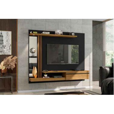 Imagem de Painel Denver em Madeira Preto Fosco Cinamomo para TV até 55 Polegadas Móveis Bechara