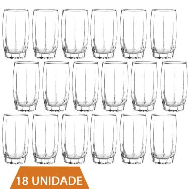Imagem de Jogo 18 Copos De Vidro transparente Lond Drink 374ML Amadeus