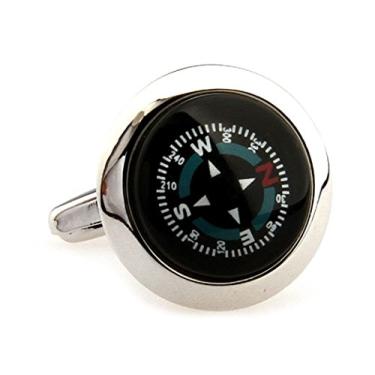 Imagem de MRCUFF Apresentação Caixa de Presente Compass Realmente Funciona Navio Par de Abotoaduras e Pano de Polimento...