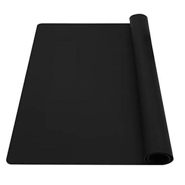 Imagem de Tapete de assadeira de silicone extragrande para bancada de pastelaria, tapete de argila antiderrapante, antiaderente, impermeável, resistente ao calor, de silicone, tapete de mesa 60 x 40 cm, Preto, 23.6 by 15.7 inch