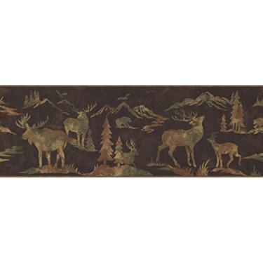 Imagem de Vida selvagem ao ar livre alce cabine OA8153B borda papel de parede