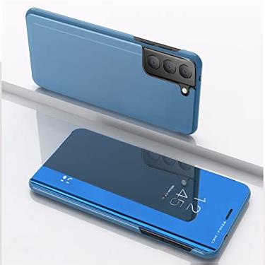 Imagem de Para Samsung Galaxy S22 Ultra 5G Case Espelho Magnético Flip Couro Clear View Capa Traseira Para Samsung S 22 Ultra S22 Plus Case, Azul, Para Galaxy S22 Plus
