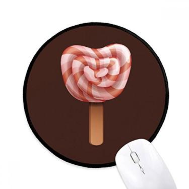 Imagem de Red Candy Ice Cream Picolés Mouse Pad Desktop Office Tapete redondo para computador