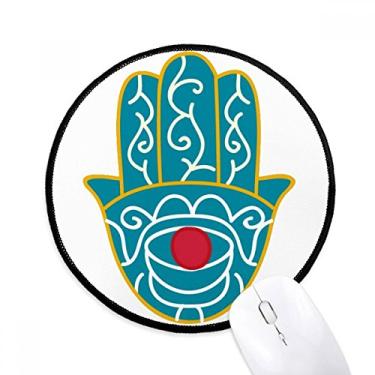 Imagem de DIYthinker Padrão Egito mão olho vermelho arte padrão mouse pad desktop escritório tapete redondo para computador