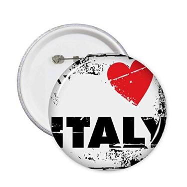 Imagem de I Love Italy Palavra Amor Coração Alfinetes Quadrados Emblema Botão Decoração 5 peças