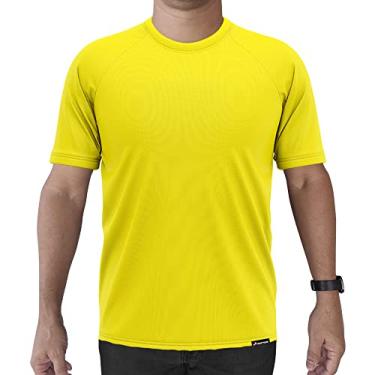 Imagem de Camiseta Manga Curta Adstore Amarelo Masculina Térmica UV Segunda Pele Compressão (M)