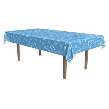 Imagem de Beistle Capa de mesa retangular de plastico It's A Boy para cha de bebe, toalha de mesa, decoracao de genero reveladora