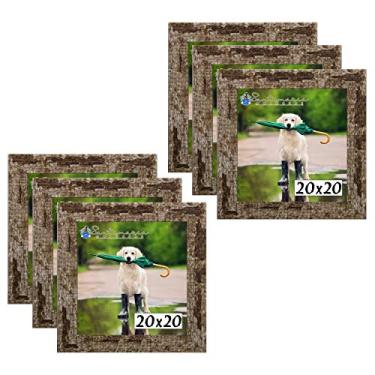 Imagem de Kit 6 Porta Retrado Molduras 20x20 Marrom