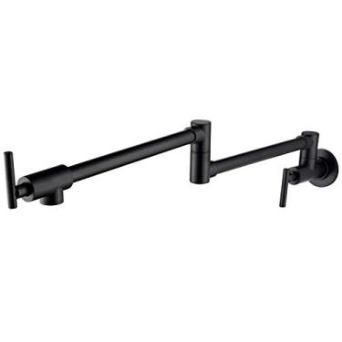 Imagem de Tecmolog Torneira de Enchimento de Panela Torneira de pia de Cozinha Dobrável Preta Dobrável de Latão Extensível para Agua Fria, CT171B