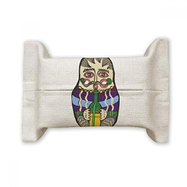 Imagem de Bolsa de linho de algodão russa Matrioska russa para cobertura de papel para lenços faciais