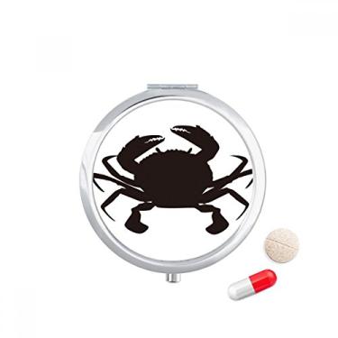 Imagem de Caixa de comprimidos de organismo marinho com padrão de caranguejo preto