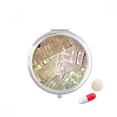 Imagem de Caixa de comprimidos de fundo com estampa de veias de jornal, caixa de armazenamento de medicamentos