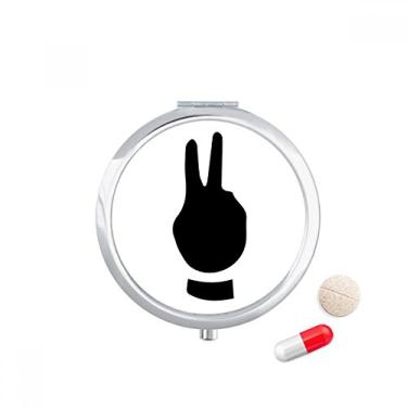 Imagem de Estojo de comprimidos com desenho de dois gestos, caixa de armazenamento de medicamentos, dispensador de recipiente