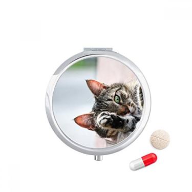 Imagem de Caixa de comprimidos com foto de gato para atividade animal, caixa de armazenamento de remédios
