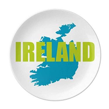 Imagem de Mapa da Irlanda, Prato pastoral Europeu, Prato Decorativo de Porcelana, Prato de Jantar