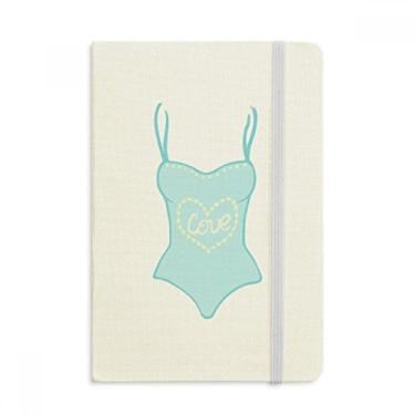 Imagem de Caderno de roupa de banho azul ilustração oficial de tecido capa dura diário clássico