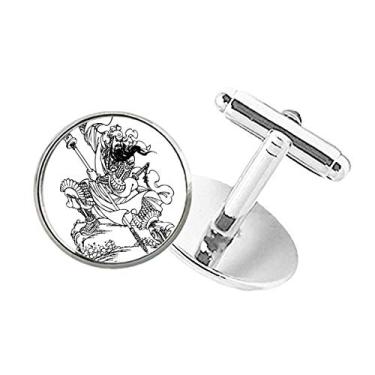 Imagem de DIYthinker Masterpiece Romance Three Kingdoms China abotoaduras de botão redondo