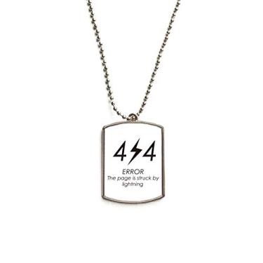 Imagem de Colar com pingente de identificação de cachorro Programmer 404 Página de erro da corrente de aço inoxidável para animais de estimação
