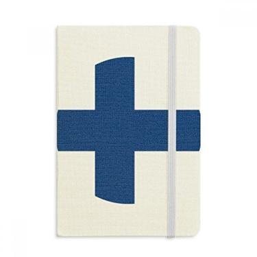 Imagem de Caderno com a bandeira nacional da Finlândia da Europa, capa dura em tecido diário clássico A5