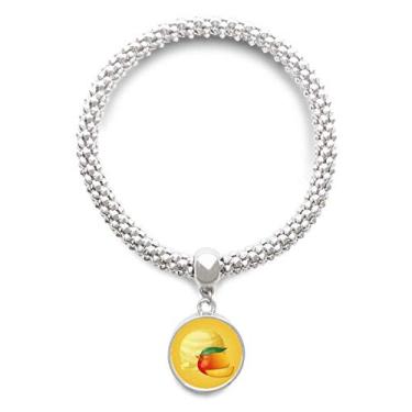 Imagem de DIYthinker Pulseira de prata com pingente redondo de sorvete de maçã com bola de picolé