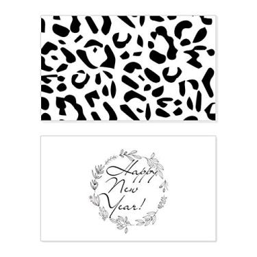 Imagem de Leopard Animal Art Grain Ilustration Pattern New Year Festival Greeting Card Bless Message Gift