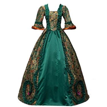 Imagem de Vestido vitoriano rococó inspirado vestido de dama de honra vestido de festa à noite vestido de festa longa fantasia de teatro, Verde, Custom Made