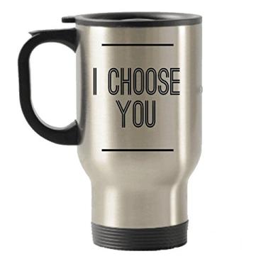 Imagem de Caneca de aço inoxidável com isolamento térmico I choose You para homens, mulheres, marido, esposa, namorado e namorada