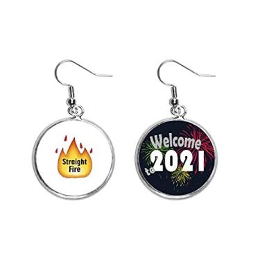 Imagem de Brincos com pingente de orelha de chama, moda vogue ardente, joia 2021 Bênção