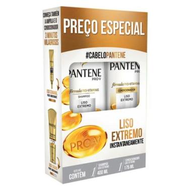 Imagem de Kit Pantene Pro-V Liso Extremo Shampoo, 1 Unidade Com 350ml + Condicio