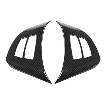 Imagem de 2 Peças de Fibra de Carbono, Decoração da Moldura do Botão da Roda X5 E70 Estilo Direção 2016 08 Acabamento da Capa Frontal para X5 E70 2008 2013