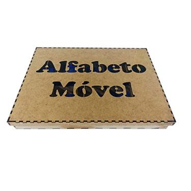 Imagem de Caixa Alfabeto Móvel Recortado Brinquedo Pedagógico Madeira