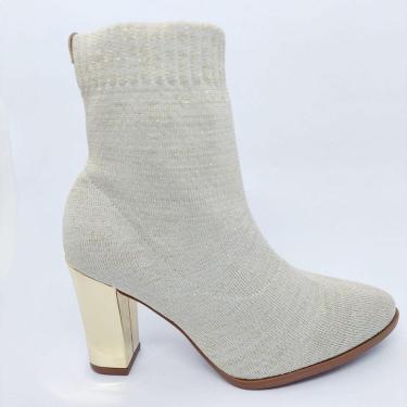 Imagem de Bota Cano Curto Moda Chic de Salto com Cano Estilo Meia Elegante