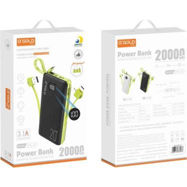 Imagem de Power Bank 20.000 Mah Carregador Portatil - Agold