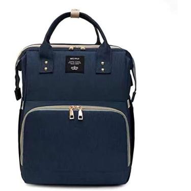 Imagem de Mochila De Bolsa De Fraldas 3 Em 1 Com Estação De Troca, Cama Dobrável Portátil Para Mamãe Berço De Viagem Para Bebês Recém-nascidos Para Meninas E Meninos,Azul,bonny369