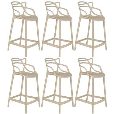 Imagem de Loft7, Kit 6 banquetas médias bancada cozinha Masters Allegra 66 cm