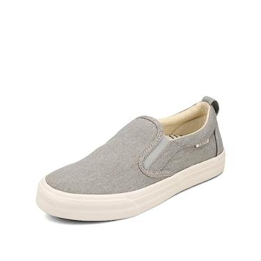 Imagem de Taos Calçado feminino Rubber Soul Tênis, Lona cinza para lavagem, 8.5