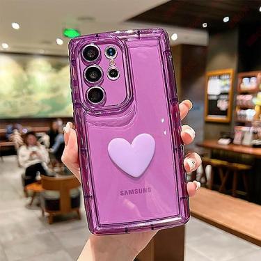 Imagem de Love Heart Clear Case Para Samsung Galaxy S23Ultra S22Ultra S21Ultra A30 A50 A71 A32 A42 A20S A21S Candy Color Back Cover,1,For SM A54,5G