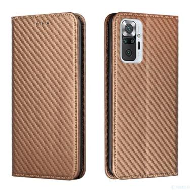 Imagem de Caso de telefone de fibra de carbono de luxo para Xiaomi para Redmi Note 10 10S 9 9A 9C 9S 9T 8 8T 8A 7A 6 7 Pro 5 5A Slot para cartão Flip Couro, Auburn, para Redmi Note 9 Pro