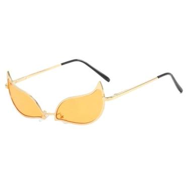 Imagem de Óculos acessórios de uma peça adereços olho de gato óculos de sol de metal feminino masculino rave festa punk óculos, 8, um tamanho