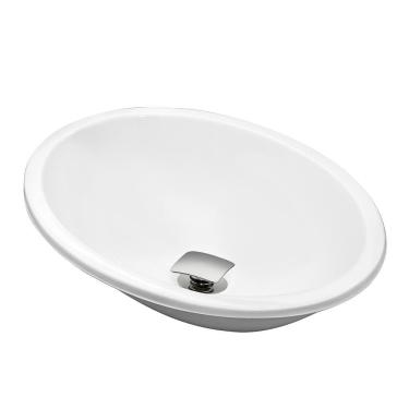 Imagem de Cuba Pia Banheiro Sophia com Valvula Click Inox Branco